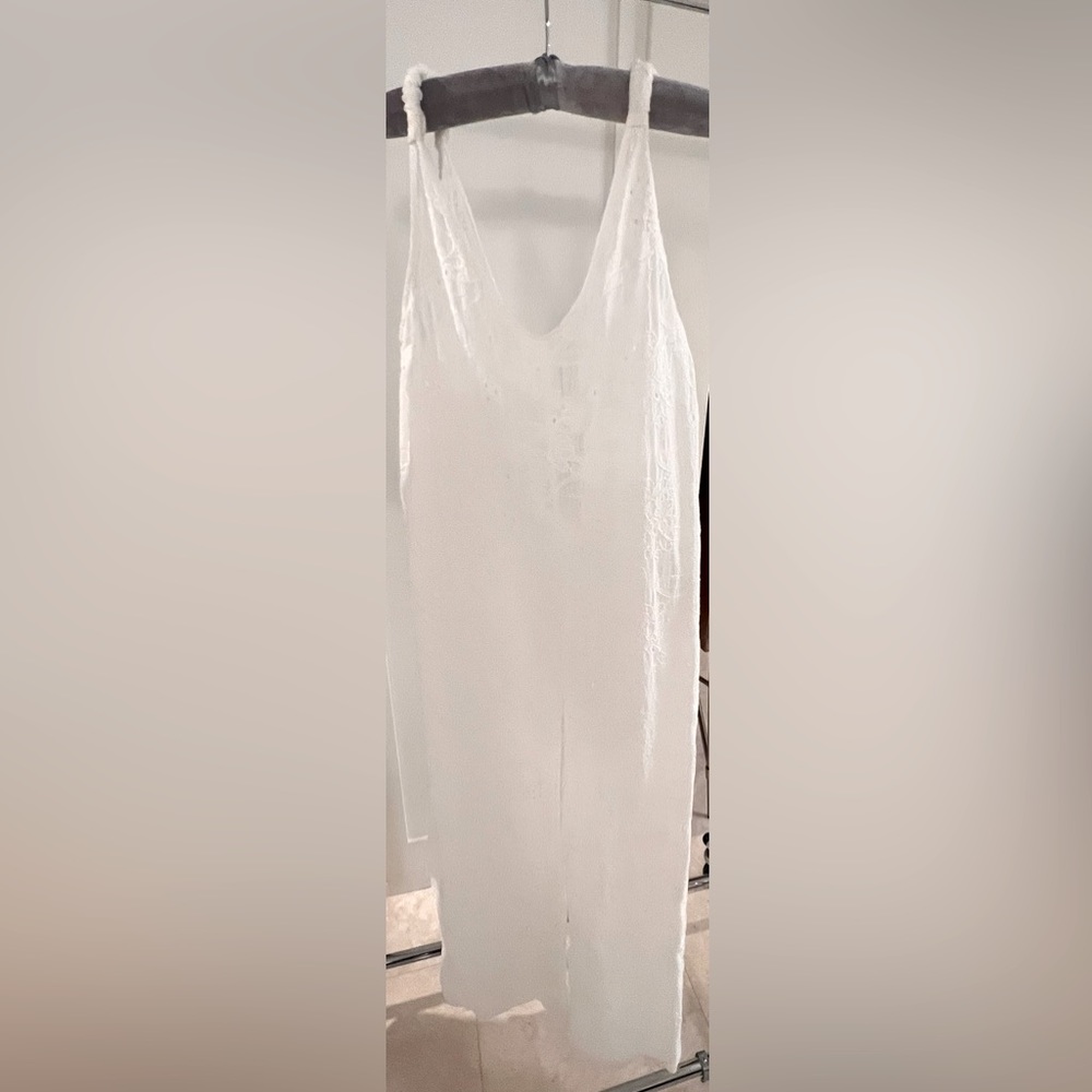 Zara New White Lace Sleeveless Jumpsuit